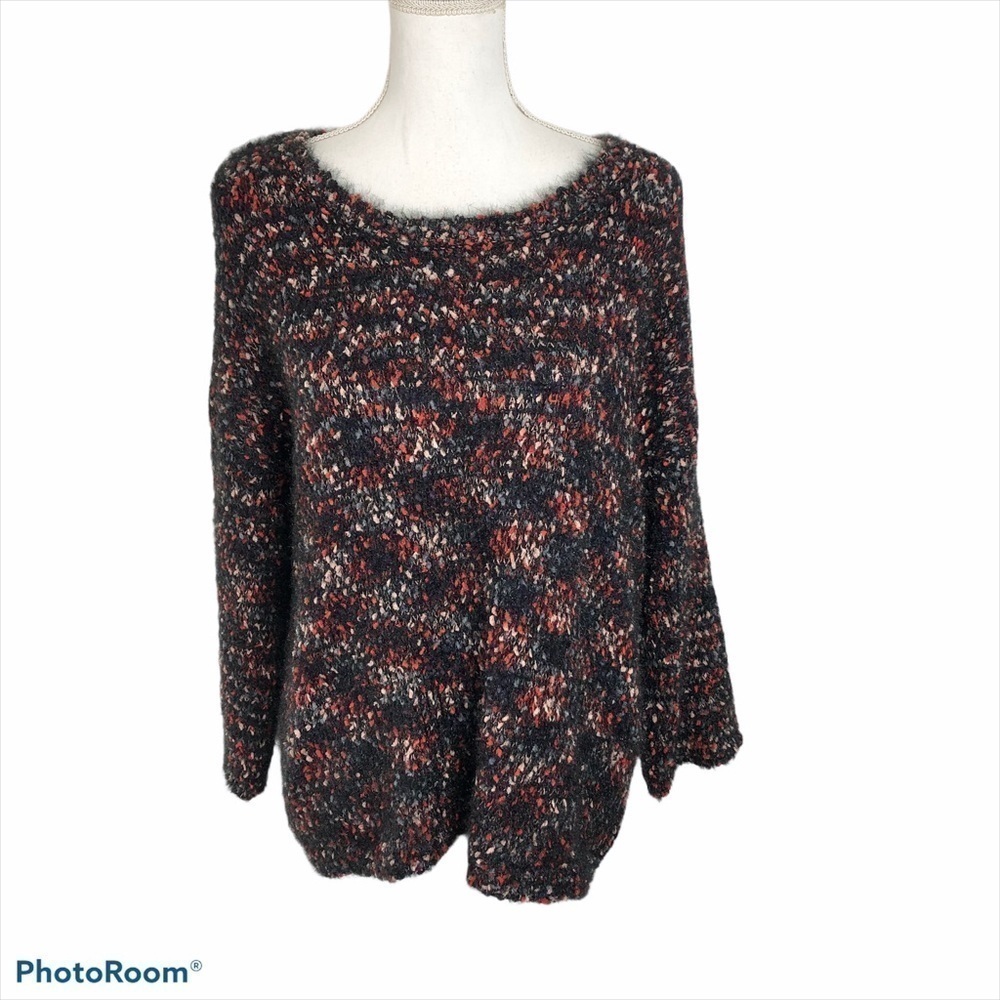 Madison Grey Popcorn Sweater NWT XL Black Pink